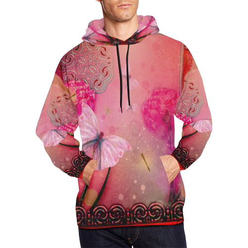 Wonderful butterflies All Over Print Hoodie for Men/Large Size (USA Size) (Model H13)