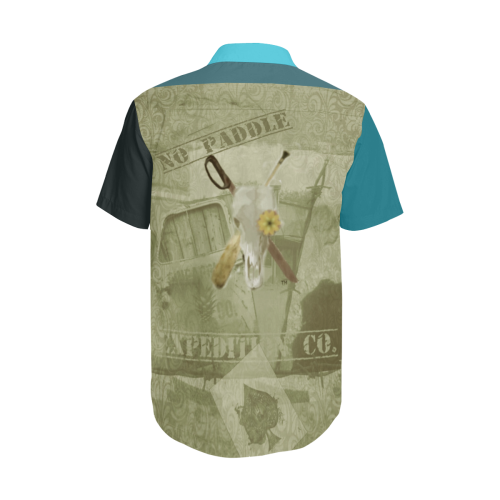 dusty aces Men's Short Sleeve Shirt with Lapel Collar (Model T54)