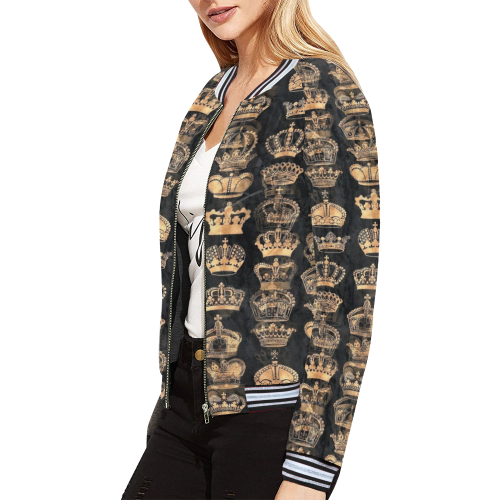 Royal Krone by Artdream All Over Print Bomber Jacket for Women (Model H21)