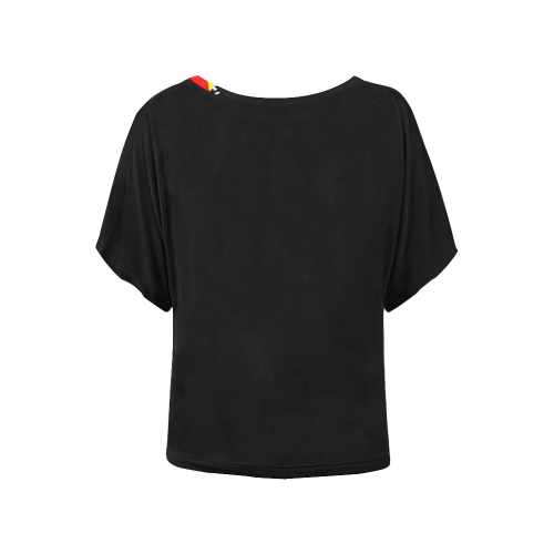 CHEETAH- Women's Batwing-Sleeved Blouse T shirt (Model T44)