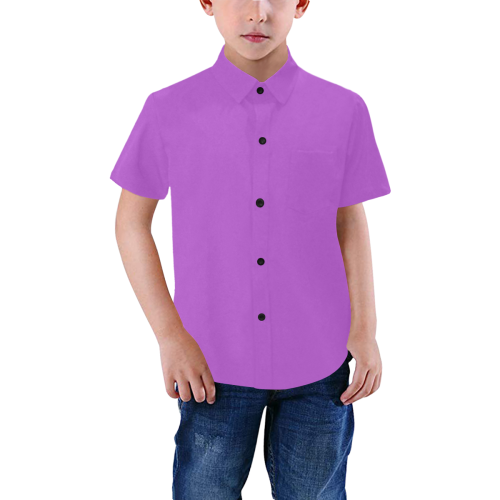 color medium orchid Boys' All Over Print Short Sleeve Shirt (Model T59)