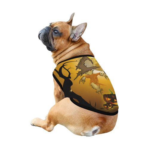 Funny scarecrow with punpkin All Over Print Pet Tank Top