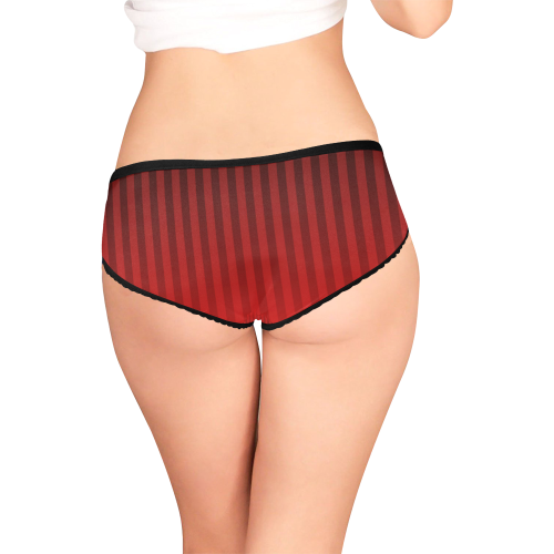 Vertical Red Stripes Women's All Over Print Girl Briefs (Model L14)
