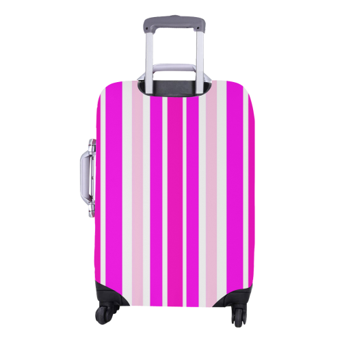 Summer Pinks Stripes Luggage Cover/Medium 22"-25"