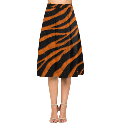 Ripped SpaceTime Stripes - Orange Aoede Crepe Skirt (Model D16)