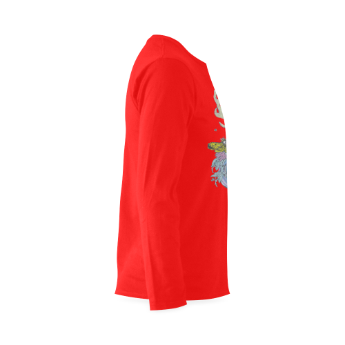 Goddess Sun Moon Earth Red Sunny Men's T-shirt (long-sleeve) (Model T08)