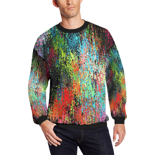 Colors of Dream by Nico Bielow Men's Oversized Fleece Crew Sweatshirt (Model H18)