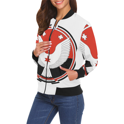 Coat of arms of the Udmurt Republic of Russia All Over Print Bomber Jacket for Women (Model H19)