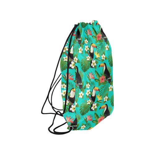 Tropical Summer Toucan Pattern Small Drawstring Bag Model 1604 (Twin Sides) 11"(W) * 17.7"(H)