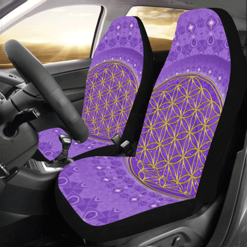 FLOWER OF LIFE gold POWER SPIRAL purple Car Seat Covers (Set of 2)
