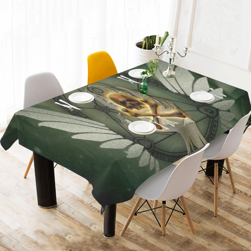Skull in a hand Cotton Linen Tablecloth 60"x120"