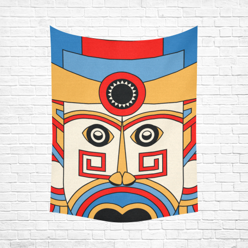 Aztec Religion Tribal Cotton Linen Wall Tapestry 60"x 80"