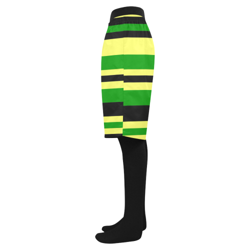 Jamaican inspired Yellow, Black and Green Stripes Men's Swim Trunk (Model L21)