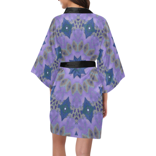 Purple Mandala with black belt Kimono Robe
