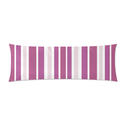 Plum Burgundy Stripes Custom Zippered Pillow Case 21"x60"(Two Sides)
