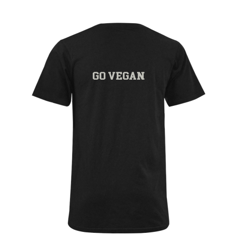 Friends Not Food (Go Vegan) Men's V-Neck T-shirt (USA Size) (Model T10)