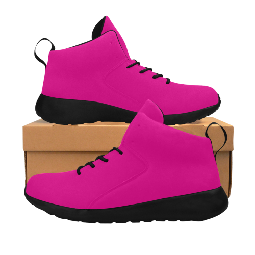 Hot Fuchsia Pink Solid Colored Women's Chukka Training Shoes/Large Size (Model 57502)