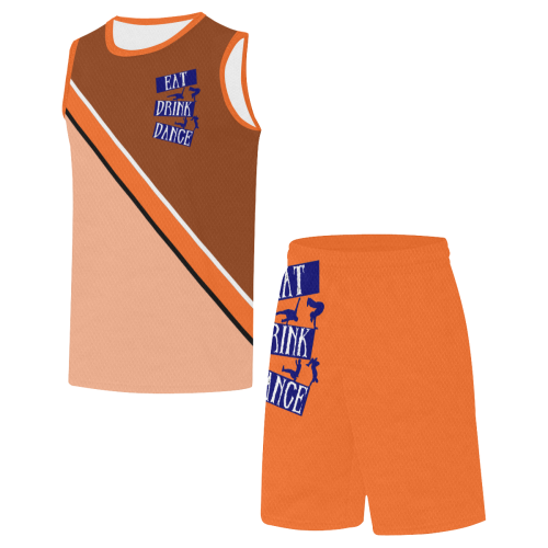 Break Dancing Blue / Orange All Over Print Basketball Uniform
