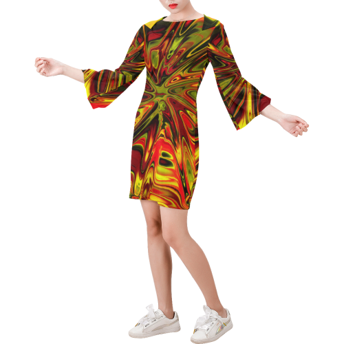 new fractal 717B by JamColors Bell Sleeve Dress (Model D52)