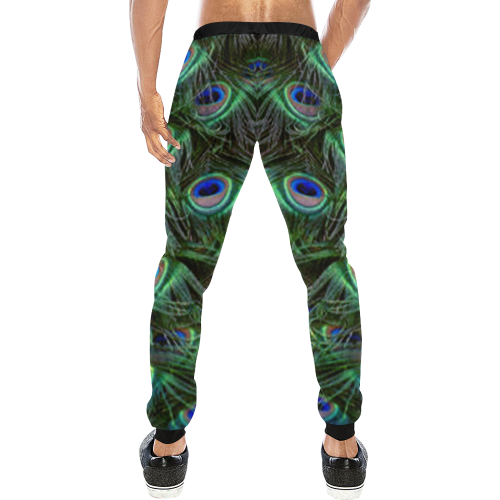 Peacock Feathers Men's All Over Print Sweatpants (Model L11)