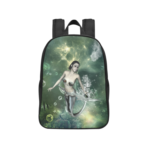 Awesome mermaid in the deep ocean Fabric School Backpack (Model 1682) (Medium)