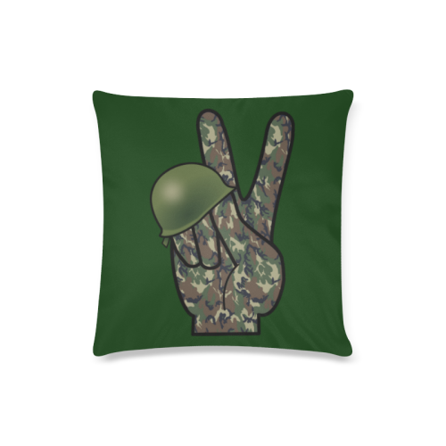Forest Camouflage Peace Sign on Green Custom Zippered Pillow Case 16"x16"(Twin Sides)