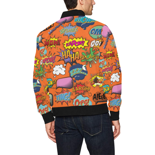 ComicDesign - Orange All Over Print Bomber Jacket for Men (Model H31)
