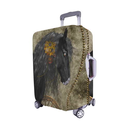 Beautiful wild horse with steampunk elements Luggage Cover/Medium 22"-25"