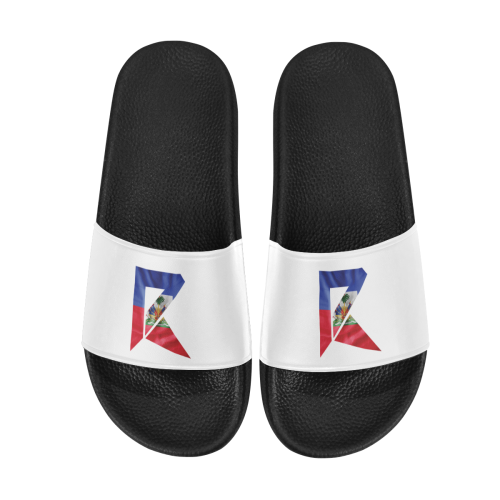 Women's Slide Sandals Haitian Flag (White) Women's Slide Sandals (Model 057)