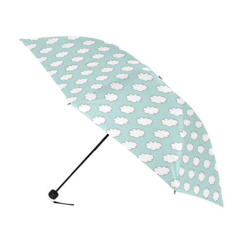 Clouds with Polka Dots on Bleached Coral Anti-UV Foldable Umbrella (U08)