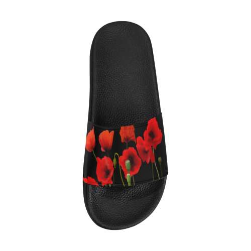 Poppies Floral Design Papaver somniferum Women's Slide Sandals (Model 057)