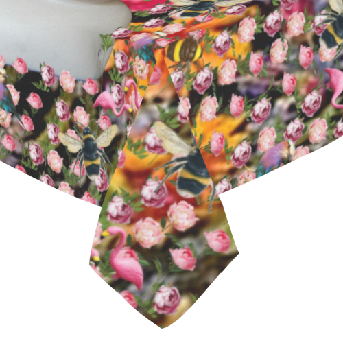 Two Flower Dolls Cotton Linen Tablecloth 52"x 70"
