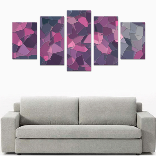 purple pink magenta mosaic #purple Canvas Print Sets D (No Frame)