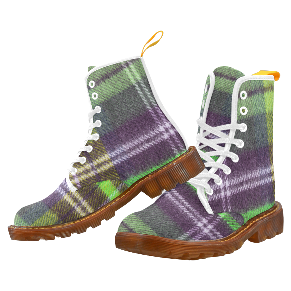 green plaid boots