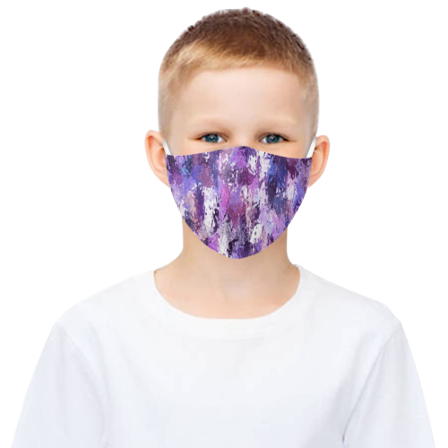 Purple Paint Splatter 3D Mouth Mask with Drawstring (30 Filters Included) (Model M04) (Non-medical Products)