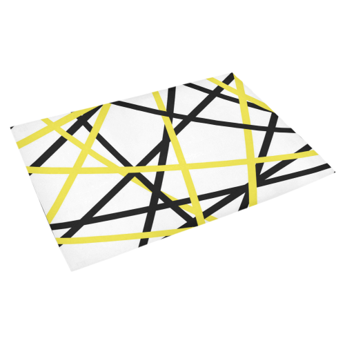 Black and yellow stripes Azalea Doormat 30" x 18" (Sponge Material)