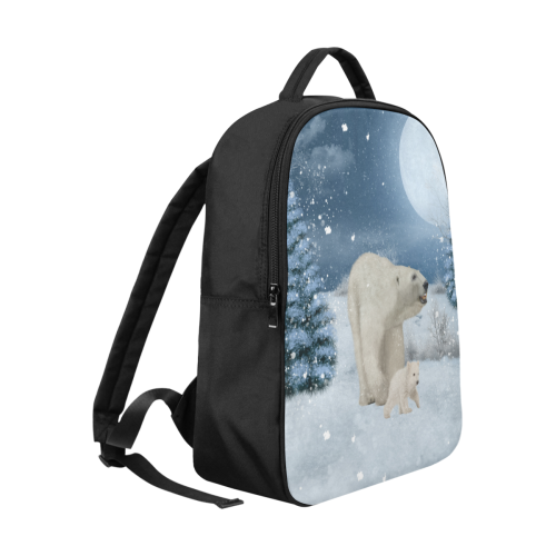 Polar bear mum with polar bear cub Popular Fabric Backpack (Model 1683)
