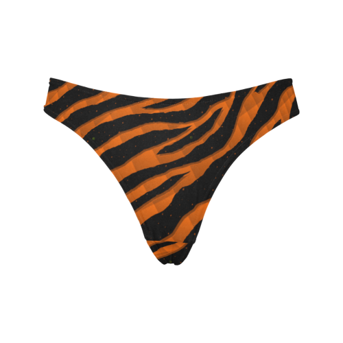 Ripped SpaceTime Stripes - Orange Women's All Over Print Thongs (Model L30)