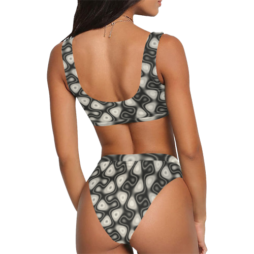 Wiggle It Sport Top & High-Waisted Bikini Swimsuit (Model S07)