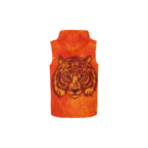 Savety Tiger All Over Print Sleeveless Zip Up Hoodie for Kid (Model H16)