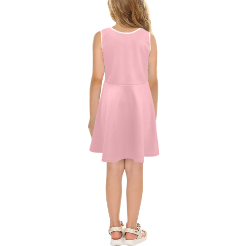 color light pink Girls' Sleeveless Sundress (Model D56)
