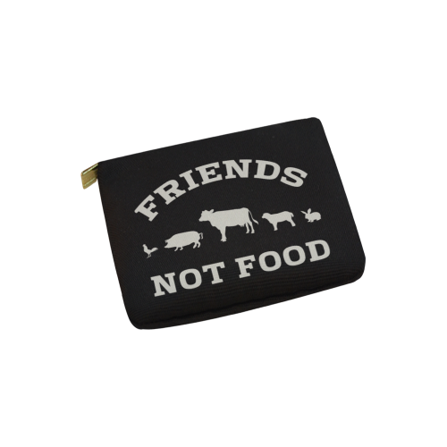 Friends Not Food (Go Vegan) Carry-All Pouch 6''x5''
