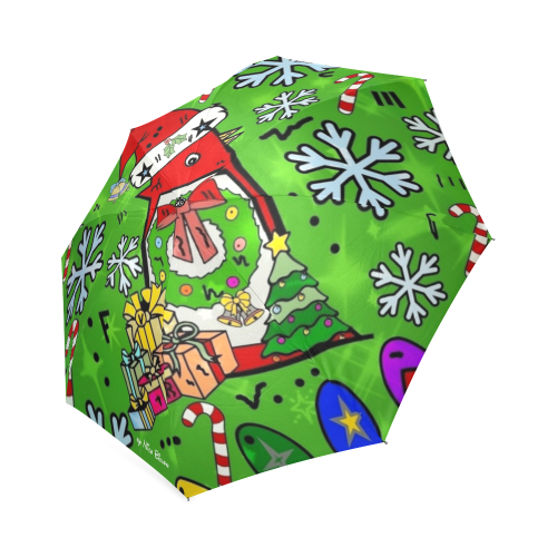 Chicken Christmas by Nico Bielow Foldable Umbrella (Model U01)