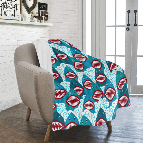 Angry Sharks Ultra-Soft Micro Fleece Blanket 40"x50"