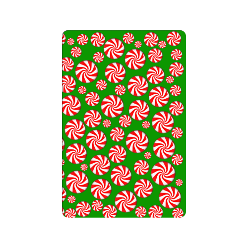 Christmas Peppermint Candy Green Doormat 24"x16"