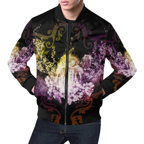 Colorful owls All Over Print Bomber Jacket for Men/Large Size (Model H19)