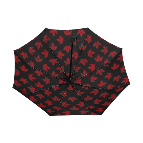 Cool Canada Umbrellas Retro Black Anti-UV Auto-Foldable Umbrella (Underside Printing) (U06)