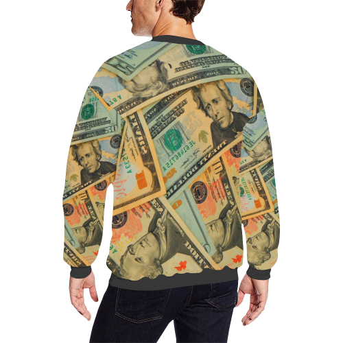 US DOLLARS 2 All Over Print Crewneck Sweatshirt for Men (Model H18)