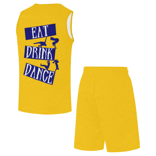 Break Dancing Blue / Yellow All Over Print Basketball Uniform