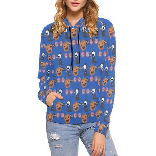 Happy Halloween All Over Print Hoodie for Women (USA Size) (Model H13)